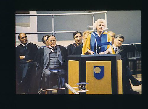 Jennie Lee at a Graduation Ceremony