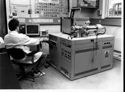 Technician working at a computer