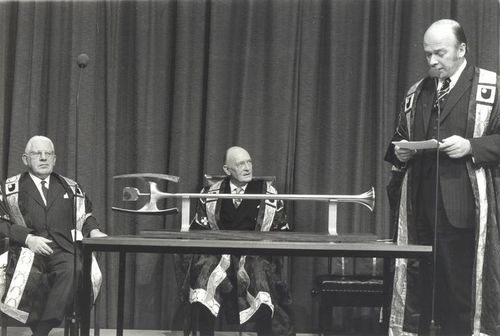 Senior Open University staff at the mace ceremony