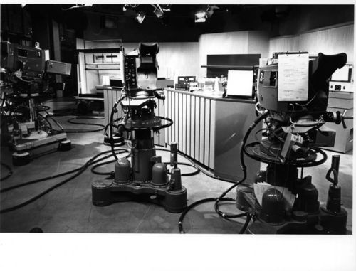 Television studio set for an Open University programme
