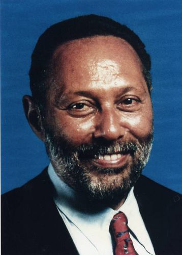 Portrait photograph of Stuart Hall (1932-2014), Professor of Sociology from 1979 to 1997.