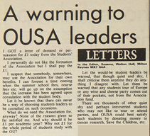video preview image for A warning to OUSA leaders letter