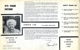 video preview image for Jennie Lee election campaign leaflet