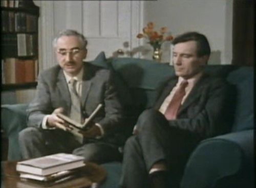 A still image of Godfrey Vesey and Renford Bambrough from Open University programme 