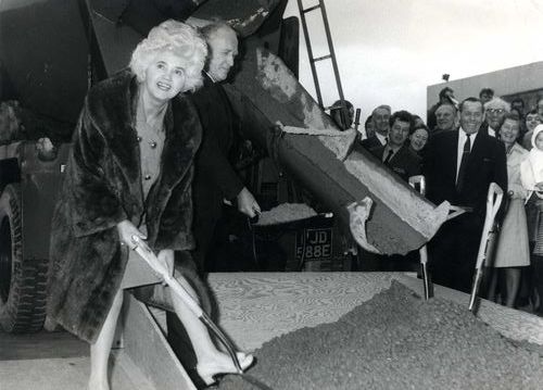 Jennie Lee at the ceremony marking the start of building work for The National Theatre on the South Bank in London. 