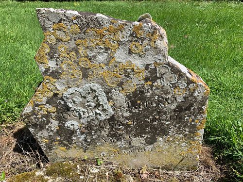 The grave of Thomas Lucas in St Michael's churchyard, Walton Hall, photographed in 2021.
