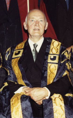 Cropped from image:000000700000. Lord Gerald Gardiner of Kittisford (1900-1990) was the second Chancellor of The Open University.