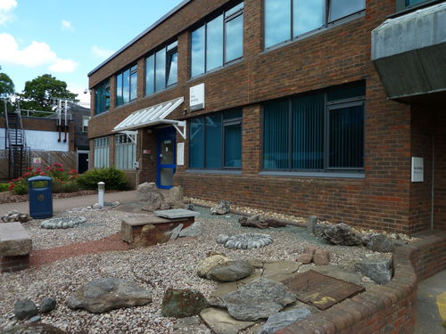 External view of the Gass Building on the Open University campus, Milton Keynes. Named after Professor Ian Gass (1926-1992), the founding Professor of the OU Earth Sciences Department and later Deputy Vice-Chancellor of the Open University. The building was completed in 1974.