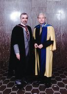 view image of Peter Barnes and honorary graduate John Humphrys