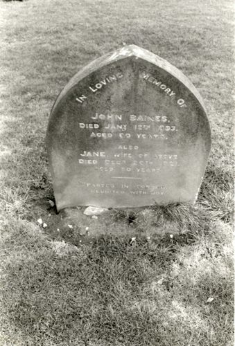 Grave of John and Jane Baines, 1986