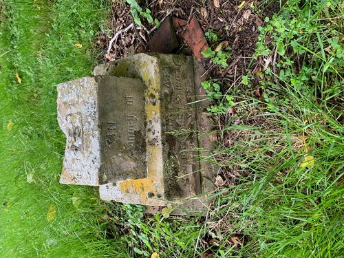 The grave of Jane Sharratt in St Michael's churchyard, Walton Hall, photographed in 2021.
