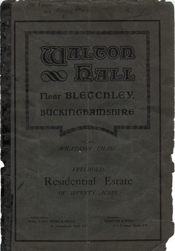 Walton Hall sale document - front cover