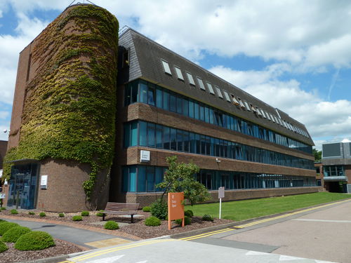 The Chambers Building on The Open University campus in Milton Keynes. Named after Sir Paul Chambers, first OU Treasurer. The building was constructed in 1973 and houses the Finance Department of the University.