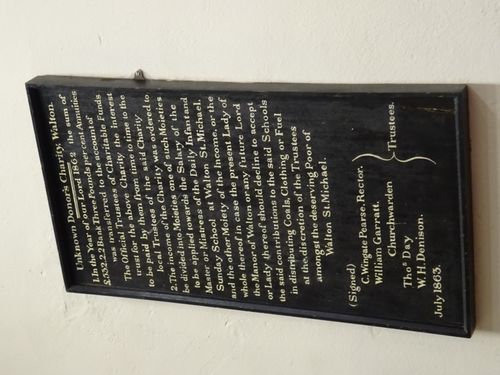 Charity Plaque in St Michael's Church