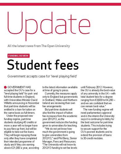 Update on Student Fees