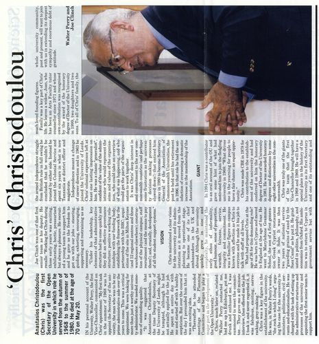 Open House article - Anastasios Christodoulou's Obituary 