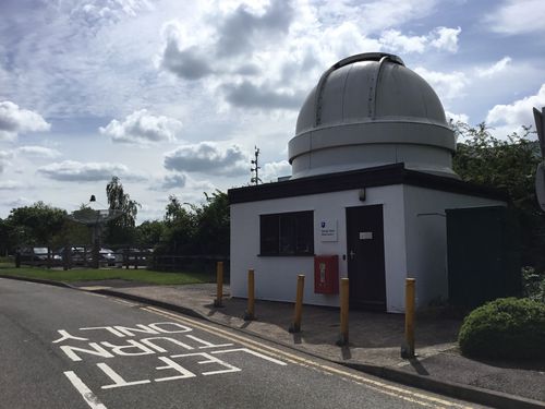 External view of the George Abell Observatory on The Open University campus in Milton Keynes. 