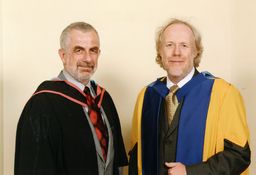 view image of Peter Barnes and honorary graduate Tim Taylor