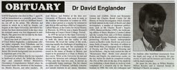 video preview image for Open House article - David Englander's Obituary