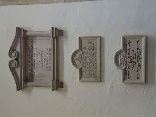 Memorials to members of the Earle family