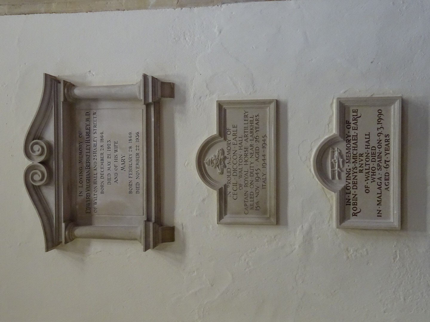 view image of Memorials to members of the Earle family