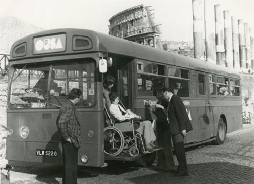 Open University students association study tour for students with disabilities in Rome in 1978