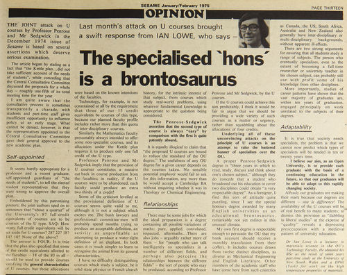 An opinion piece written for the OU student newspaper Sesame (Vol 4 No 1 Page 13), replying to an earlier critique of 