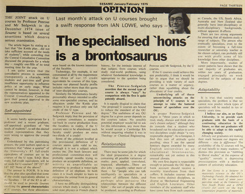 The specialised 'hons' is a brontosaurus